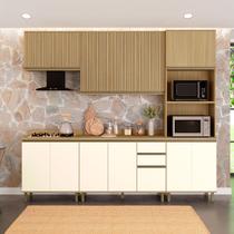 Cozinha Modulada 5 Peças 100% Mdf Nova Dubai Casamia Amb01- Louro Freijó/Champanhe Cozinha Modulada 5 Peças 100% Mdf Nova Dubai Casamia Amb01- Louro Freijó/Champanhe