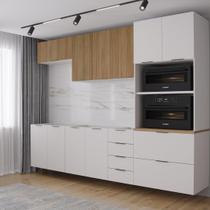 Cozinha Modulada 5 Peças 2 Aéreos 2 Balcões 1 Torre Quente Ipanema CabeCasa MadeiraOriginals Branco/Acácia Cozinha Modulada 5 Peças 2 Aéreos 2 Balcões 1 Torre Quente Ipanema CabeCasa MadeiraOriginals Branco/Acácia