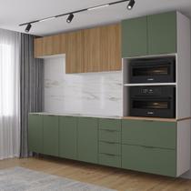 Cozinha Modulada 5 Peças 2 Aéreos 2 Balcões 1 Torre Quente Ipanema CabeCasa MadeiraOriginals Verde/Acácia/Folha/Branco Cozinha Modulada 5 Peças 2 Aéreos 2 Balcões 1 Torre Quente Ipanema CabeCasa MadeiraOriginals Verde/Acácia/Folha/Branco