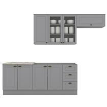 Cozinha Modulada 5 Pecas 280 cm CE379 Americana Cinza Calcare Henn Cozinha Modulada 5 Pecas 280 cm CE379 Americana Cinza Calcare Henn