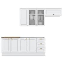 Cozinha Modulada 5 Pecas 280cm CE379 Americana Branco Nature Henn
