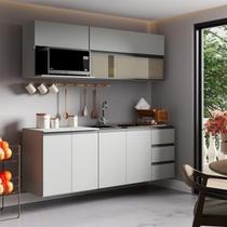 Cozinha Modulada 5 Peças 3 Aéreos 2 Balcões Nara CabeCasa MadeiraOriginals Cinza Claro Cozinha Modulada 5 Peças 3 Aéreos 2 Balcões Nara CabeCasa MadeiraOriginals Cinza Claro