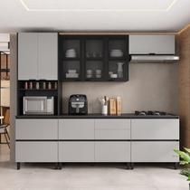 Cozinha Modulada 5 Peças 9 Portas 6 Gavetas Mdf Dodradiça Slow Motion Lúmina Itatiaia Grafite/fendi Cozinha Modulada 5 Peças 9 Portas 6 Gavetas Mdf Dodradiça Slow Motion Lúmina Itatiaia Grafite/fendi