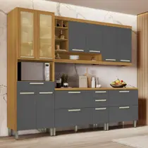 Cozinha Modulada 5 Peças Burguesa Premium Nesher 100% MDF Espresso Móveis