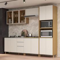 Cozinha Modulada 5 Peças Com Aéreo 1 Porta Basculante Canary Off White - Giorgia Móveis Sul
