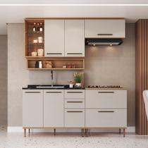 Cozinha Modulada 5 Peças com Nicho Decorativo Balcão para Cooktop Isabelle
