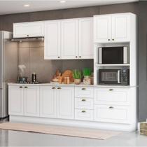 Cozinha Modulada 5 Peças com Torre Quente 10 Portas 5 Gavetas Americana Henn - Branco HP Fosco