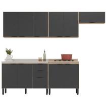 Cozinha Modulada 5 Peças FRCZ6 Avena Grafito Demobile Cozinha Modulada 5 Peças FRCZ6 Avena Grafito Demobile