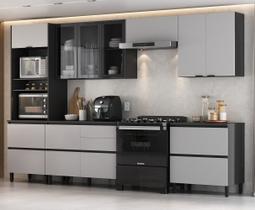 Cozinha Modulada 6 Peças 10 Portas 6 Gavetas Nicho 2Fornos MDF Dodradiça Slow Motion Lúmina Itatiaia