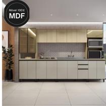 Cozinha Modulada 6 Peças 100% MDF Naturale/Nude - Andria Móveis Sul