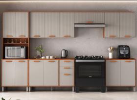 Cozinha Modulada 6 Peças 15 Portas 2 Gavetas Paneleiro para Fono Itafriz Itatiaia