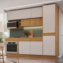Cozinha Modulada 6 Peças 2 Gavetas Ripadas 260cm com Rodapé Tampo e Balcão Forno 100% BP Organic Mar Cozinha Modulada 6 Peças 2 Gavetas Ripadas 260cm com Rodapé Tampo e Balcão Forno 100% BP Organic Mar