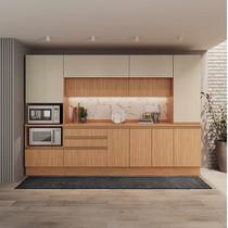 Cozinha Modulada 6 Peças Armários, Balcões, Torre Quente Paneleiro Aroeira CabeCasa MadeiraOriginals Marrom/Cinza Sereno/Cedro