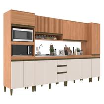 Cozinha Modulada 6 Peças Cecília c/ 1 aéreo ripado Cozinha Modulada 6 Peças Cecília c/ 1 aéreo ripado