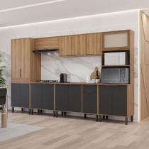 Cozinha Modulada 6 Peças Nogal Preto - Thalita Móveis Sul