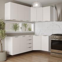 Cozinha Modulada 6 Peças sem Tampo 3 Aéreos 6 Portas e 3 Balcões Ipanema CabeCasa MadeiraOriginals Branco Cozinha Modulada 6 Peças sem Tampo 3 Aéreos 6 Portas e 3 Balcões Ipanema CabeCasa MadeiraOriginals Branco
