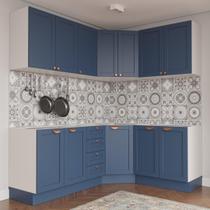 Cozinha Modulada 6 Peças sem Tampo 3 Aéreos e 3 Balcões Arizona CabeCasa MadeiraOriginals Branco/Azul Cozinha Modulada 6 Peças sem Tampo 3 Aéreos e 3 Balcões Arizona CabeCasa MadeiraOriginals Branco/Azul