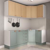 Cozinha Modulada 6 Peças sem Tampo 3 Aéreos e 3 Balcões Arizona CabeCasa MadeiraOriginals Marrom/Figueira/Menta Cozinha Modulada 6 Peças sem Tampo 3 Aéreos e 3 Balcões Arizona CabeCasa MadeiraOriginals Marrom/Figueira/Menta