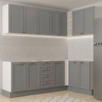 Cozinha Modulada 6 Peças sem Tampo 3 Armários Aéreos e Nichos, 3 Balcões CabeCasa MadeiraMadeira