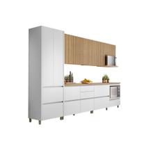Cozinha Modulada 7 Peças 340cm 9 Portas e 8 Gavetas com Paneleiro Rainha Nesher