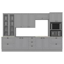 Cozinha Modulada 7 Pecas 343 cm CE172 Americana Cinza Calcare Henn Cozinha Modulada 7 Pecas 343 cm CE172 Americana Cinza Calcare Henn
