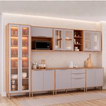 Cozinha Modulada 7 Peças Brilhante com 1 Cristaleira 3 Balcões 3 Armários Aéreos Cozinha Modulada 7 Peças Brilhante com 1 Cristaleira 3 Balcões 3 Armários Aéreos