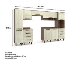 Cozinha Modulada 7 peças EVOLUTION TANNAT/LEGNO CREMA