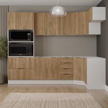 Cozinha Modulada 7 Peças sem Tampo com Rodapé Ipanema CabeCasa MadeiraOriginals Marrom/Acácia