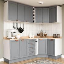 Cozinha Modulada 8 Peças 3 Aéreos 3 Balcões Adega e Toalheiro Arizona CabeCasa MadeiraOriginals Cinza/Branco Cozinha Modulada 8 Peças 3 Aéreos 3 Balcões Adega e Toalheiro Arizona CabeCasa MadeiraOriginals Cinza/Branco