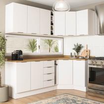 Cozinha Modulada 8 Peças 3 Aéreos 3 Balcões Adega e Toalheiro Ipanema CabeCasa MadeiraOriginals Branco