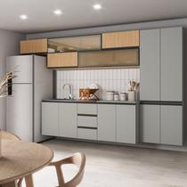 Cozinha Modulada 8 Peças 5 Aéreos 2 Balcões 1 Paneleiro Nara CabeCasa MadeiraOriginals