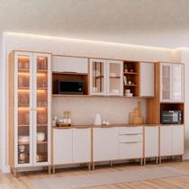 Cozinha Modulada 8 Peças Brilhante com 1 Cristaleira 3 Balcões 3 Armários Aéreo e 1 Torre Cozinha Modulada 8 Peças Brilhante com 1 Cristaleira 3 Balcões 3 Armários Aéreo e 1 Torre