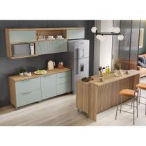 Cozinha Modulada 8 Peças Com 3 Armários Aéreos 4 Balcões 1 Painel De Ilha Ripado 100% Mdf Marquesa Gourmet Cozinha Modulada 8 Peças Com 3 Armários Aéreos 4 Balcões 1 Painel De Ilha Ripado 100% Mdf Marquesa Gourmet