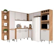 Cozinha Modulada 8 Peças Dafne Carvalho/ Off White - Móveis Arapongas - A Móveis Arapongas