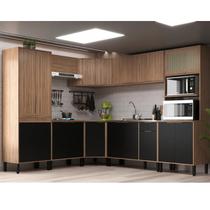 Cozinha Modulada 8 Peças Nogal Preto - Thalita Móveis Sul