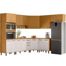 Cozinha Modulada 9 Pecas 270 cm Cria Freijo Ripado Off White PLN