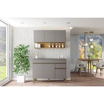 Cozinha Modulada Ambiente Line Composição 2 Gris Freijó - Kits Paraná Cozinha Modulada Ambiente Line Composição 2 Gris Freijó - Kits Paraná