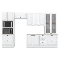 Cozinha Modulada Americana 5 Peças Com Cristaleira Branco Henn Cozinha Modulada Americana 5 Peças Com Cristaleira Branco Henn