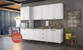 Cozinha Modulada Americana com 6 Peças Branco HP - Henn Cozinha Modulada Americana com 6 Peças Branco HP - Henn