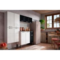 Cozinha Modulada Bertolini Dona Maria 4 Peças (1 Armário + 1 Balcão + 1 Paneleiro + 1 Complemento) C4P90 Branco/Preto