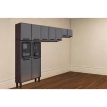 Cozinha Modulada Bertolini Estilo 3 Peças (2 Armários + 1 Paneleiro) CPT92 Cinza/Grafite Cozinha Modulada Bertolini Estilo 3 Peças (2 Armários + 1 Paneleiro) CPT92 Cinza/Grafite