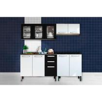 Cozinha Modulada Bertolini Evidence 4 Peças (2 Armários + 2 Balcões) C4P54 Branco/Preto Cozinha Modulada Bertolini Evidence 4 Peças (2 Armários + 2 Balcões) C4P54 Branco/Preto
