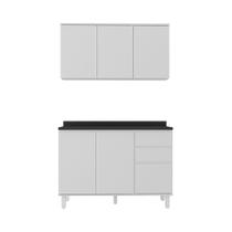 Cozinha Modulada Campacta 2 Peças Com Tampo Dora Luciane Móv Branco/branco Supremo Cozinha Modulada Campacta 2 Peças Com Tampo Dora Luciane Móv Branco/branco Supremo