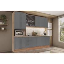 Cozinha Modulada Carraro 5 Peças Bella C5P122 Nogal/Cinza Cozinha Modulada Carraro 5 Peças Bella C5P122 Nogal/Cinza