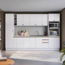 Cozinha Modulada Celeste Kappesberg 100% MDF Branco 340cm Cozinha Modulada Celeste Kappesberg 100% MDF Branco 340cm