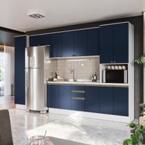 Cozinha Modulada Celeste Kappesberg 100% Mdf Branco/azul Cozinha Modulada Celeste Kappesberg 100% Mdf Branco/azul