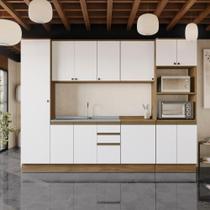 Cozinha Modulada Celeste Kappesberg 100% Mdf Nogueira/branco Cozinha Modulada Celeste Kappesberg 100% Mdf Nogueira/branco