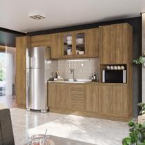 Cozinha Modulada Celeste Kappesberg 100% Mdf Nogueira/vidro Cozinha Modulada Celeste Kappesberg 100% Mdf Nogueira/vidro