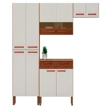 Cozinha Modulada com Balcão 4 Peças 10 Portas em MDP Nala Kits Paraná Cozinha Modulada com Balcão 4 Peças 10 Portas em MDP Nala Kits Paraná