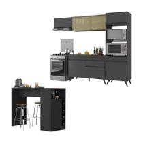 Cozinha Modulada Com Bancada Americana Veneza Multimóveis Mp2208 Preto Preto